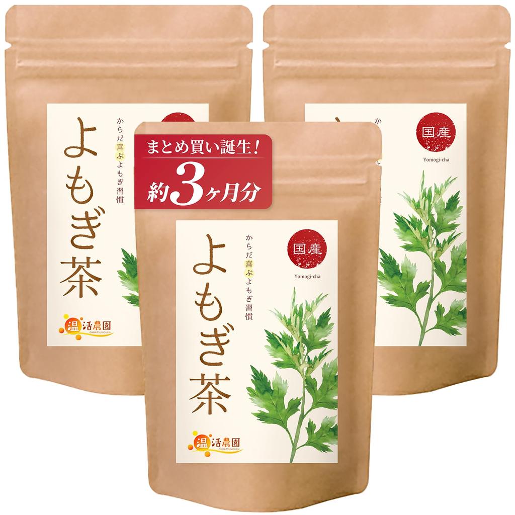 Buy 3 bags at a Onkatsu Farm Mugwort Made in 1 bag x 30 Mugwort Mugwort Mugwort Tea time! Tea, Japan, (3g bags/Official Brand), Caffeine-Free, Tea,