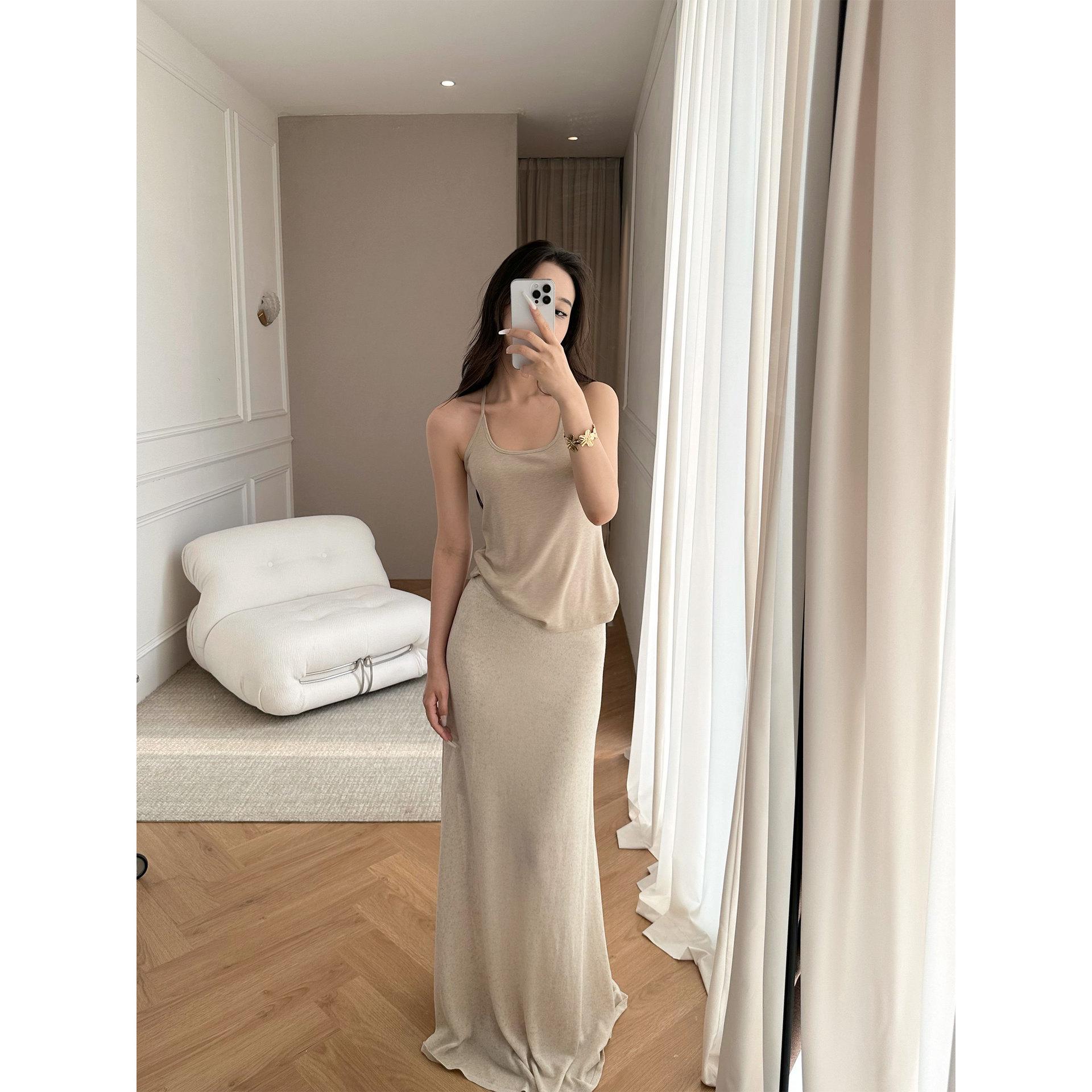 Tencel Thin Strap Loose Tank Top - New Arrival, 5% Off M чая