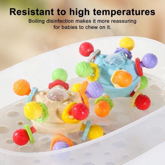 Baby Teething Toy Soft Silicone Rocker Teeth Soother Tooth Ball Shape BPA-Free Infant Chew Toy for Hand-Eye Coordination