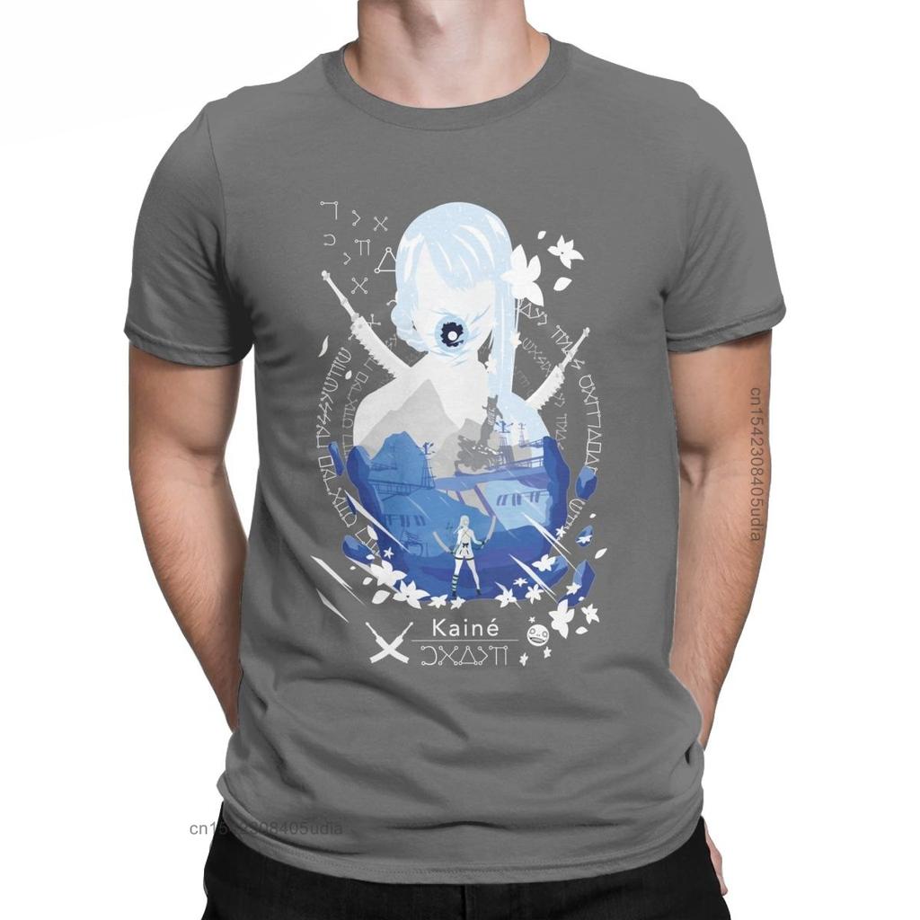 Kaine T-Shirt Men Nier Replicant Automata Game Funny Cotton Tees Vintage Oversized T Shirt Camisa Streetwear