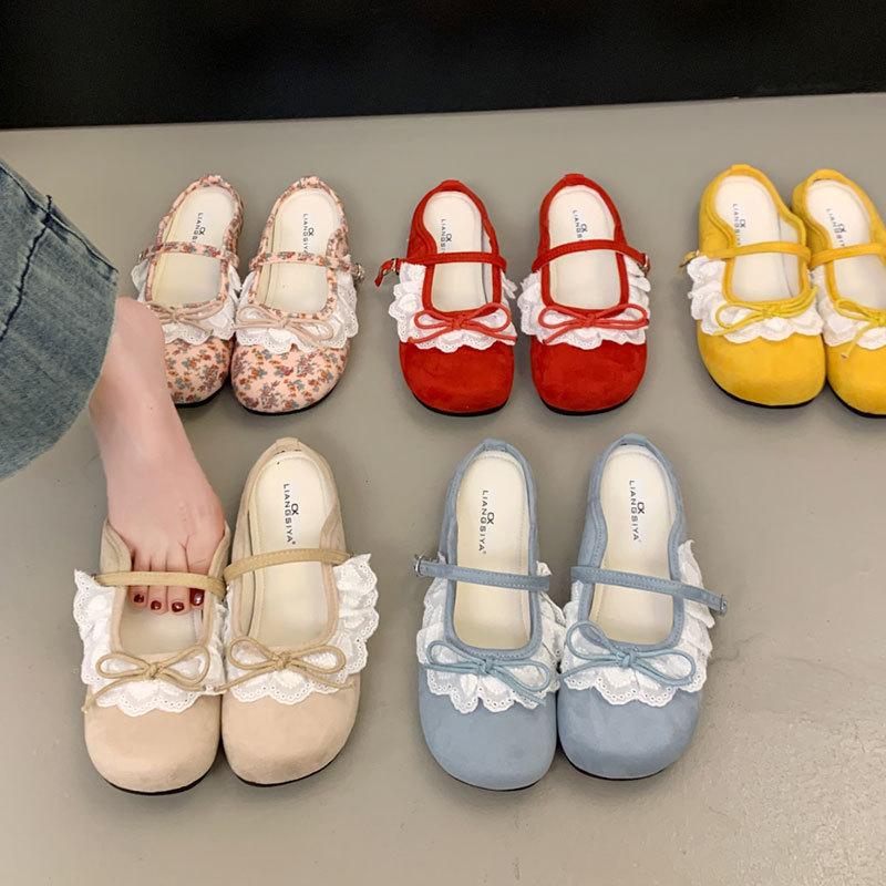 Vintage French Bow Baotou Slippers Women's Summer 2025 Shoes New Fairy Style Fashion Mary Jane Single Shoes