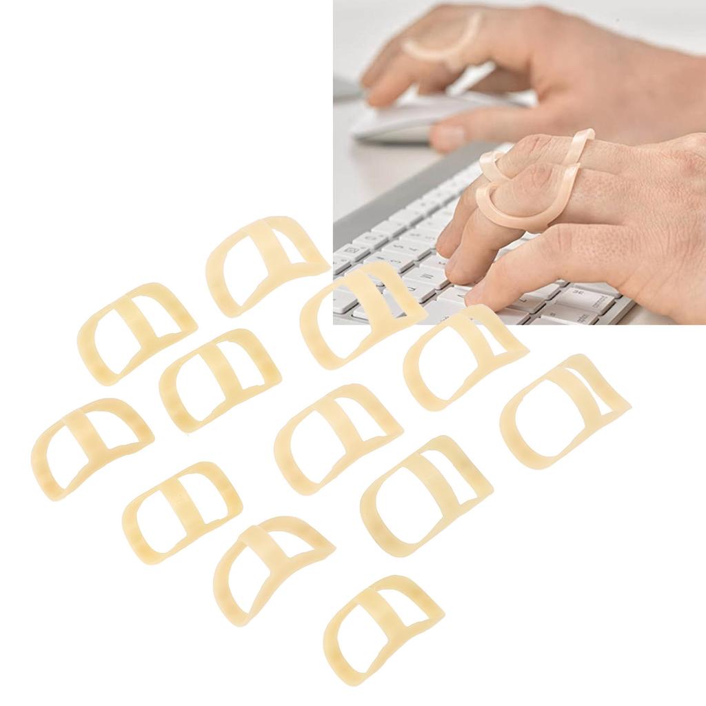 12pcs Oval Finger Splints 6 Sizes Strong Support Stretching Relaxing Oval Trigger Finger Splints for Mallet Arthritis Straightening