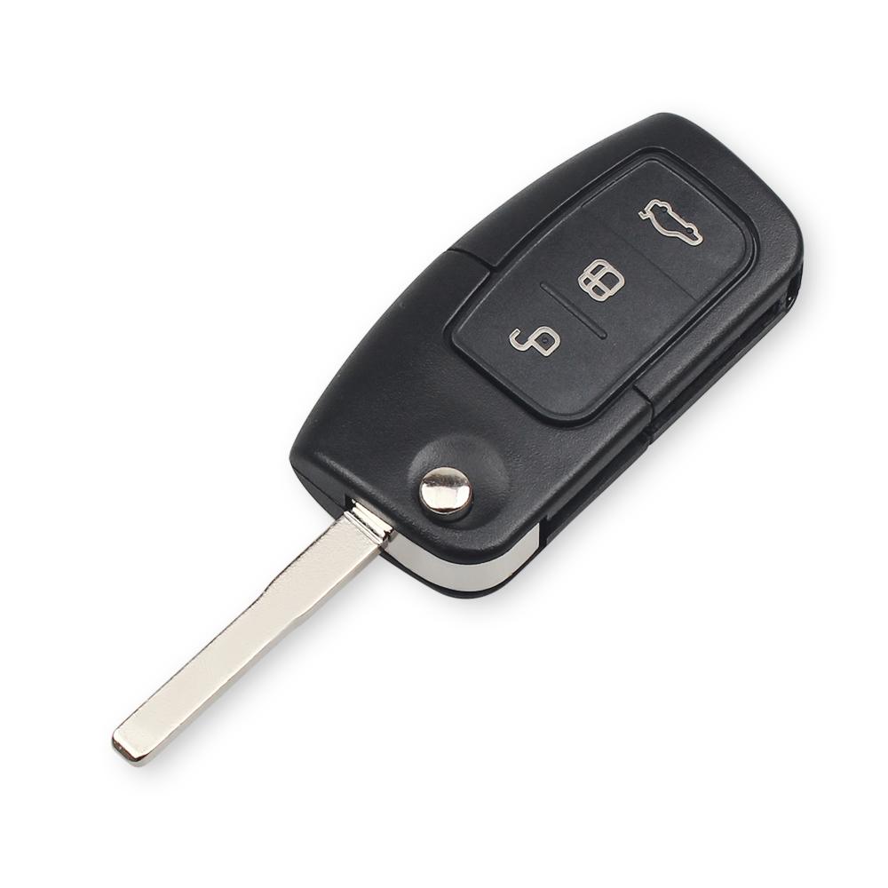 KEYYOU Cut Blade 3 Buttons Flip Folding Remote Control Key for Ford Focus Mondeo Fiesta 2013 Fob Case 433MHz 4D63 Chip