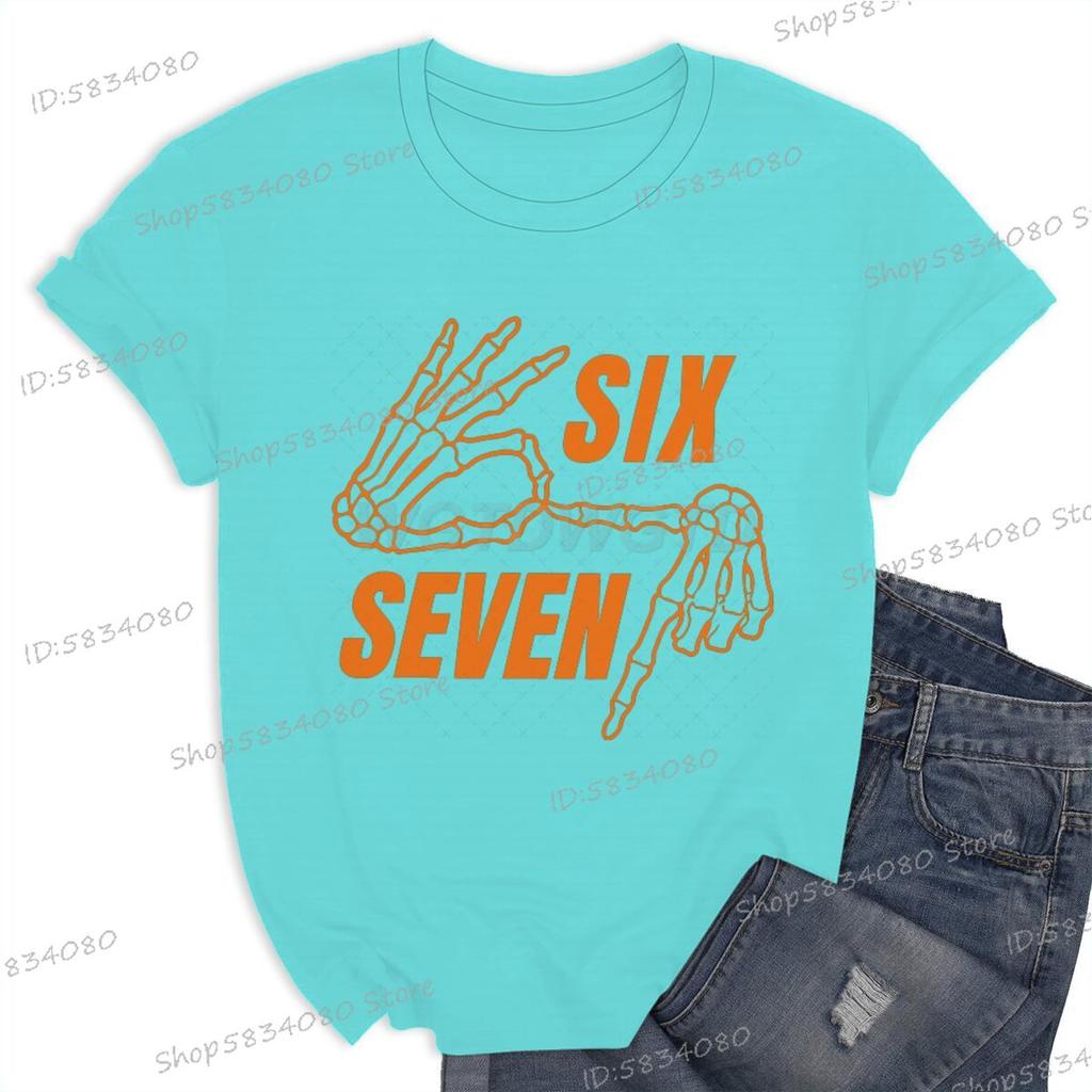 Six Seven Meme Halloween Shirt Funny Gift for Him Her Trend Halloween 6 7 Vintage Tee Unisex Women Internet Humor T Shirt