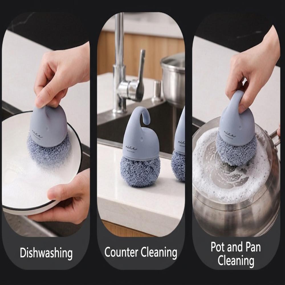 Sturdy Construction Pan Cleaning Brush Short Handle Dish Washing Scrubber Dish Washing