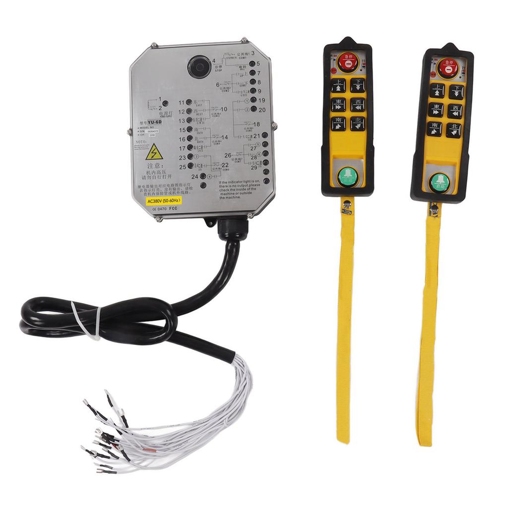 Double Handle Crane Industrial Remote Control Fall Proof Water Proof Anti Acid Wireless Crane Remote Control AC380V