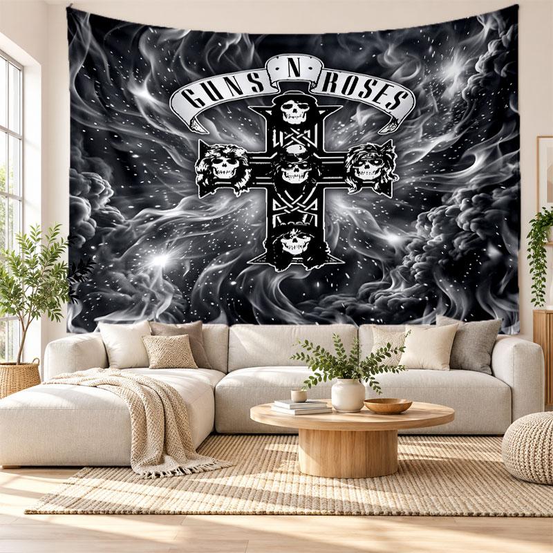 Guns N’ Roses Wall Tapestry, Soft Fabric Wall Hanging, Decorative Backdrop For Bedroom Home Wall Art