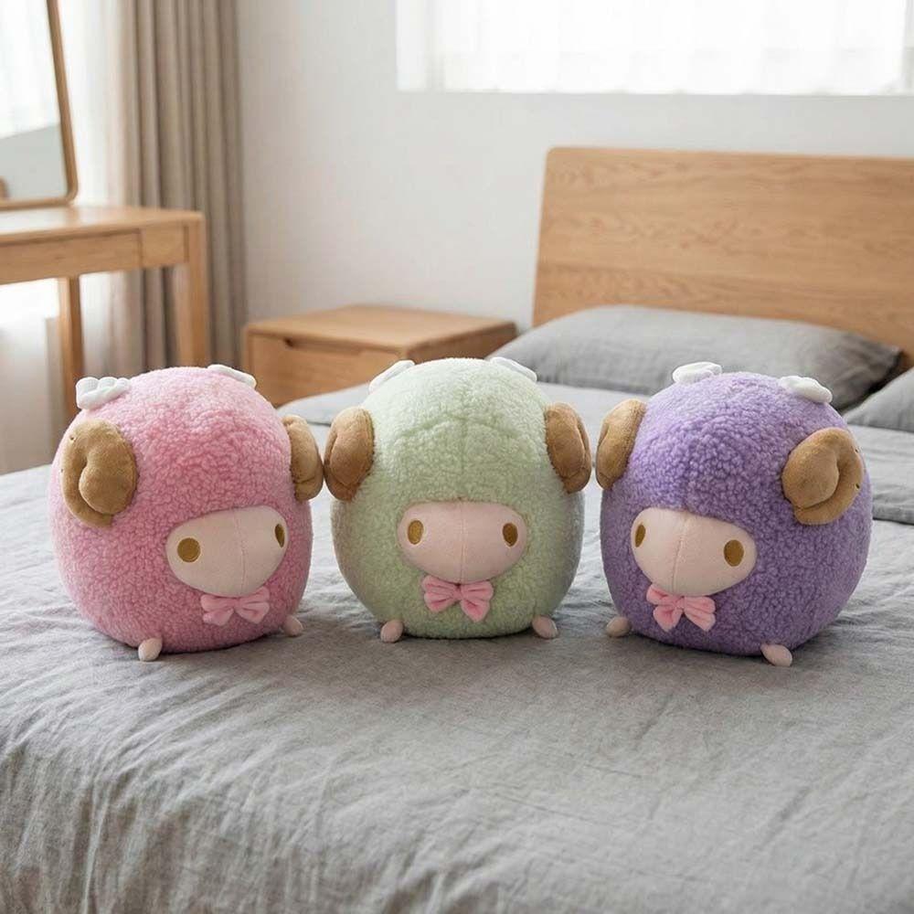 Purple Color Argali Goat Plush Toy Pink Color Sheep Plush Pillow  Home Decoration