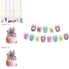 Gabbys Dollhouse Kids Birthday Party Supplies Decor Set With Durable Balloons And Colorful Flags