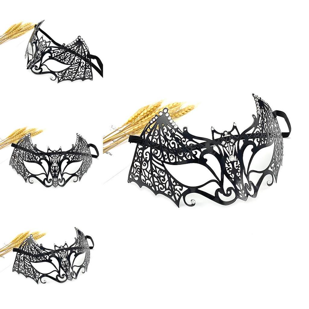 Halloween Costume Mask With Metallic Embellishments For Cosplay And Party Wear