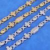 Christmas Gift 15mm Cross Eye Cuban Chain Iced 5A Cubic Zirconia Hip Hop Fashion Men's and Women's Jewelry Bracelet