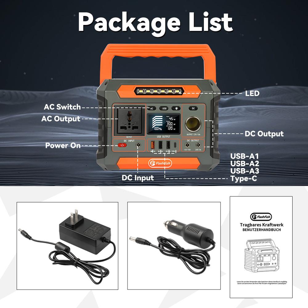 Hot Sale Flashfish Solar Generator Back up Portable Power Station Set Rechargeable Backup With Panel for Emergency