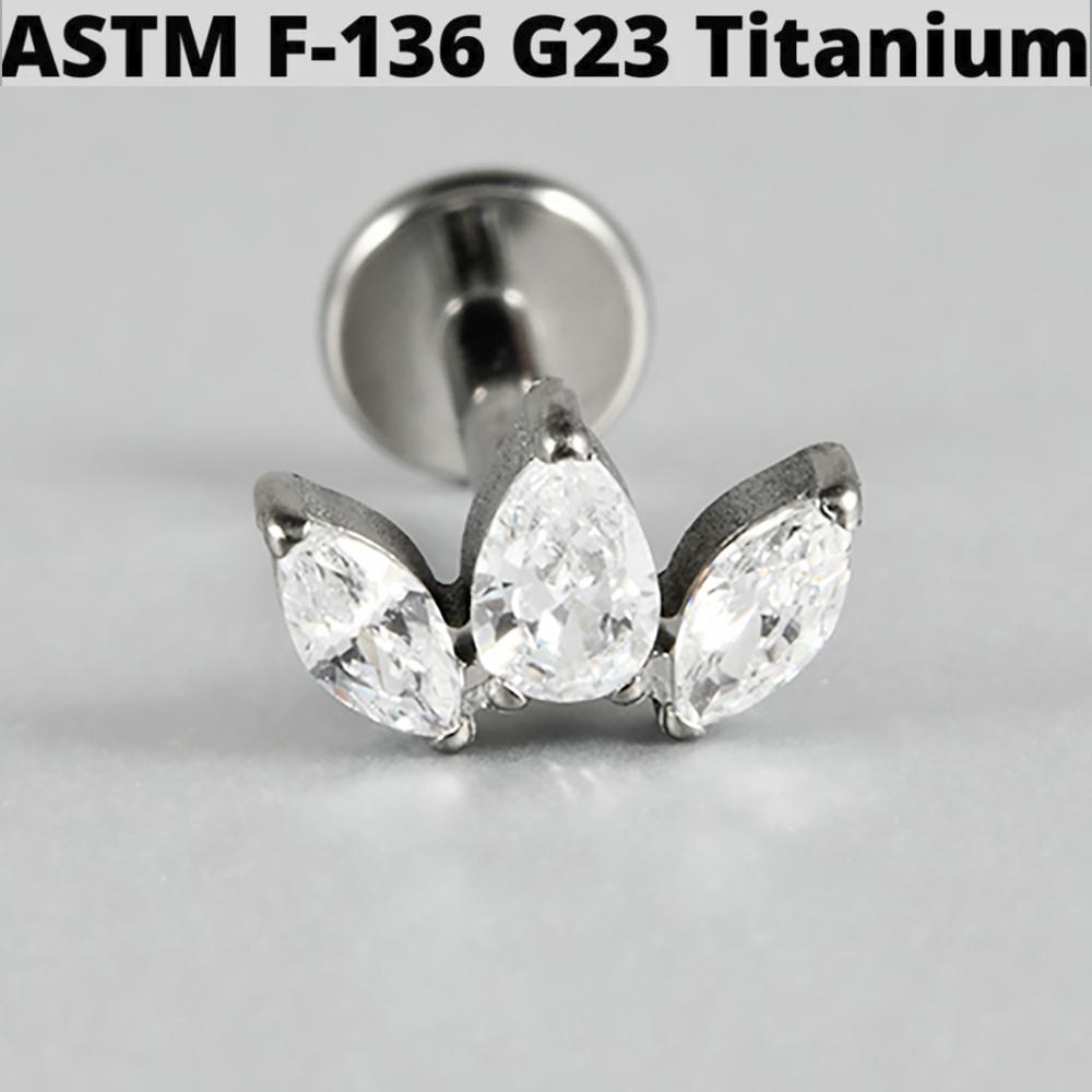 1PC G23 Titanium Butterfly Internal Thread Labret Lip Rings Cross Snake Ear Cartilage Tragus Helix Earring Lobe Piercing Jewelry