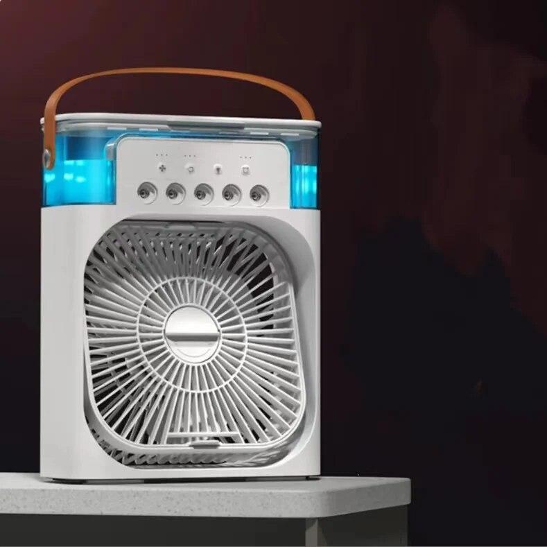 Five-Hole Spray Fan Humidification Refrigeration Air Conditioning Fan Desktop Dormitory Mini Chiller USB
