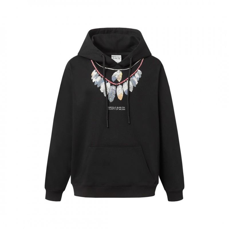 Unisex Hooded Sweatshirt With Animal Wing Print Loose Fit Cotton Pullover Fall Daily Wear