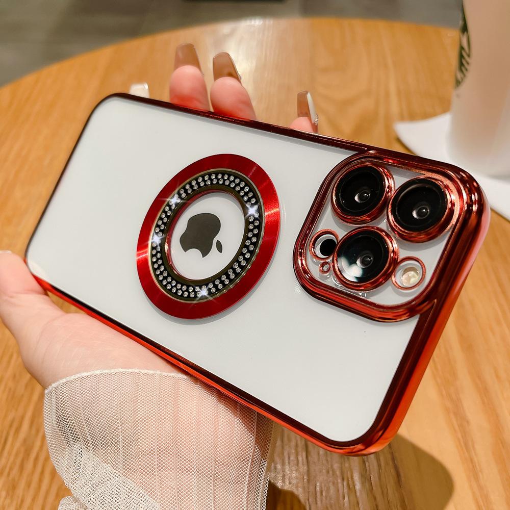 

Электроплакированный магнитный водопоглощающий чехол для телефона с бриллиантовым блеском 16PRO с градиентом 13/14 подходит для iPhone15 iPhone 11