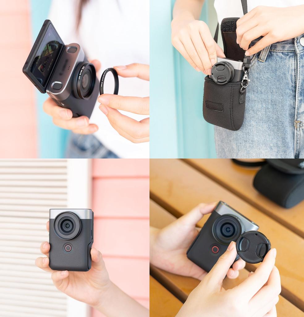 JJC Lens Filter Adapter and Lens Cap Kit for Canon PowerShot Protects and Portable V10/PSV10 Cameras, Lens, Dustproof, Scratch-Resistant,