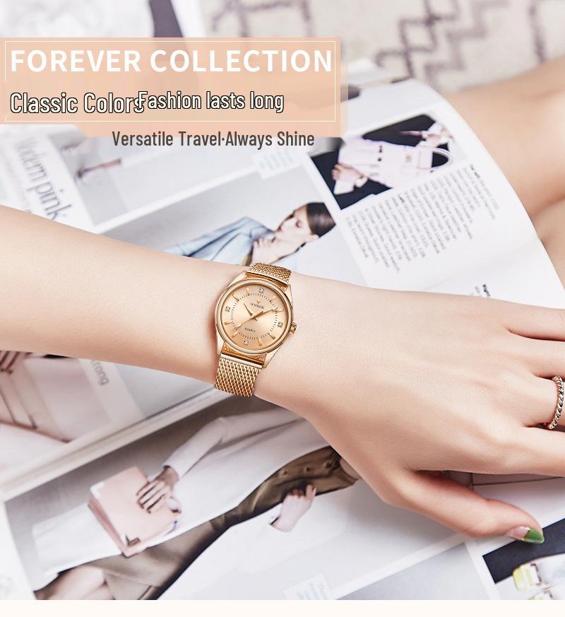 WWOOR Women's Mesh Band Quartz Waterproof Watch