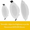 Dimmable LED Recessed Ceiling Light Downlight Fixture 6W 9W 12W 18W 24W 110V 220V Bright White Lamp High Power for Hotel Decor