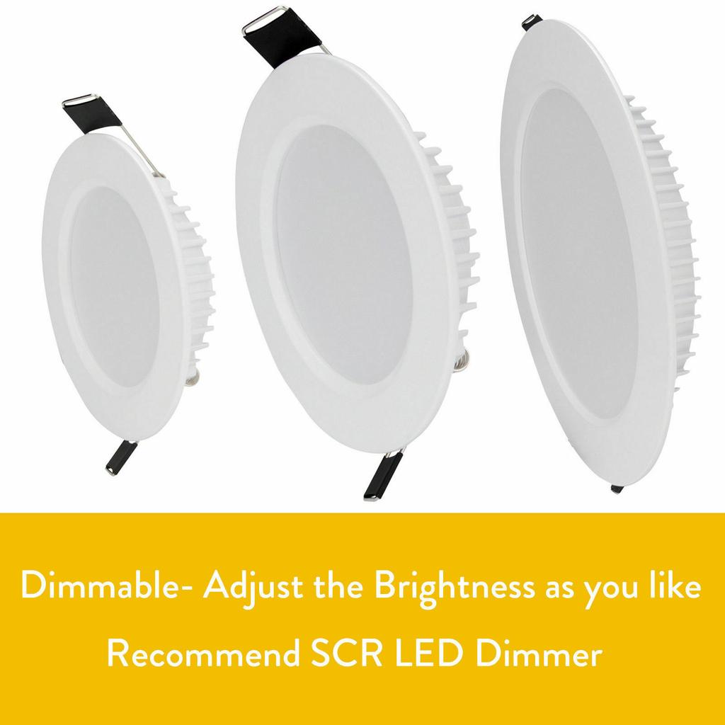 Dimmable LED Recessed Ceiling Light Downlight Fixture 6W 9W 12W 18W 24W 110V 220V Bright White Lamp High Power for Hotel Decor