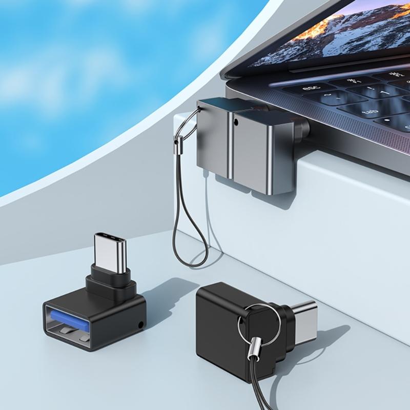 USB 3.0 Female To Type C Male 90 Degree Right Angle Extension Adapter USB C Upward Downward OTG Connector for Laptop