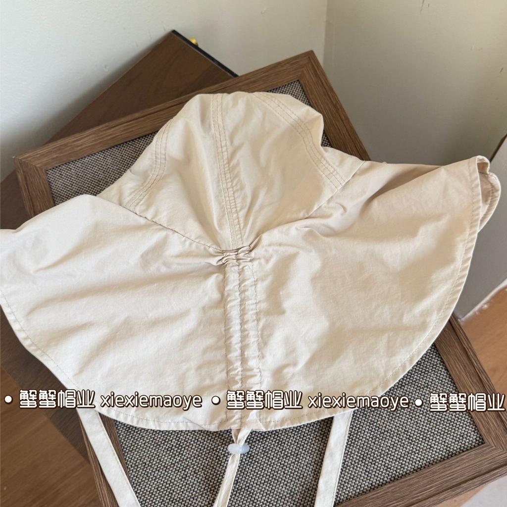 New foldable face cover simple strap bow bucket hat spring and summer versatile face small sun hat