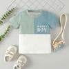 Boys' Set Summer Children's Casual Color-blocked Short-sleeved Letter T-shirt and Shorts
