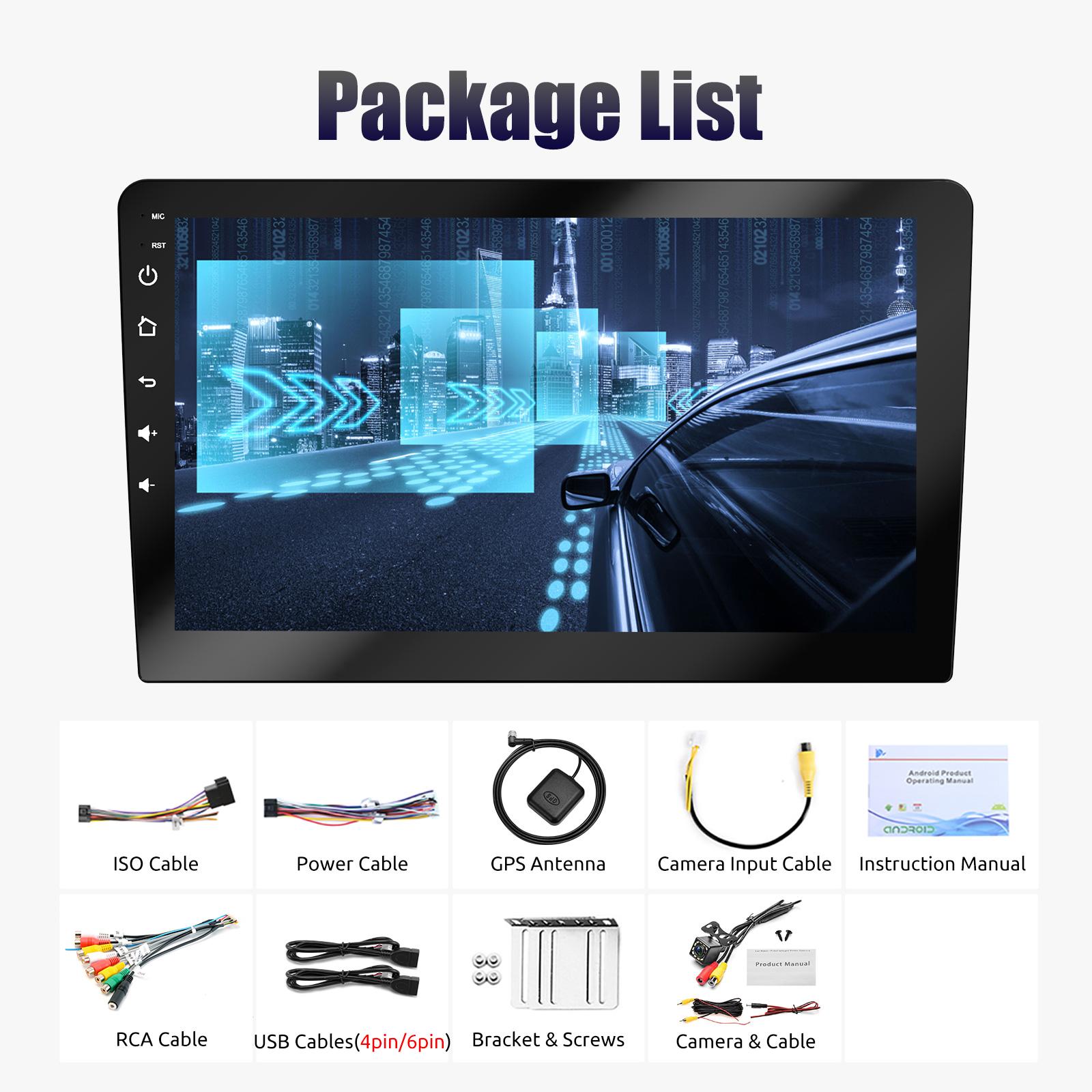 

ESSGOO 9 Carplay Android Auto Car Radio AM 522~1629 kHz 2Din Android 4G 64G Universal Multimedia Player Autoradio Stereo GPS add Camera