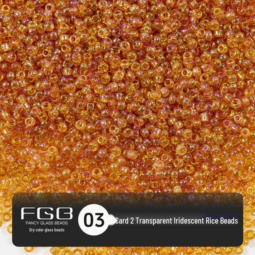 FGB Transparente Irisierende 2mm Runde Glasperlen für DIY Schmuck