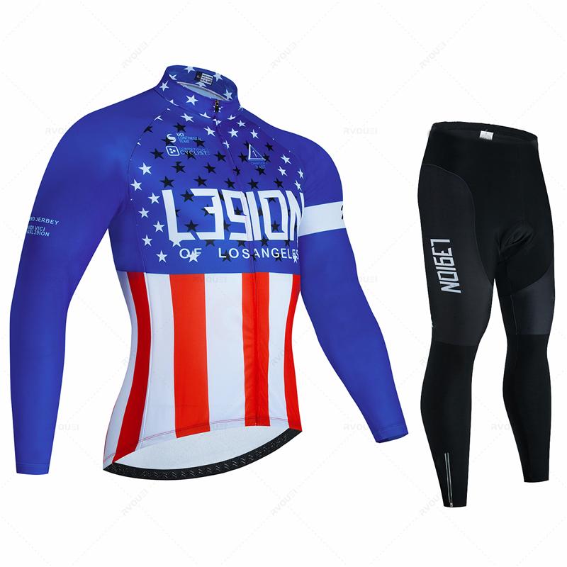 2026 Ademend Wielrenpak Set Heren Lente Sport Wielertrui Herfst Mtb Fietskleding Zomer Lange Mouw Triathlon Mountainbike Koersbroek Set