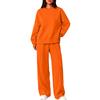 Women's Round Neck Long Sleeve Two Piece Set with Pants for Casual Wear