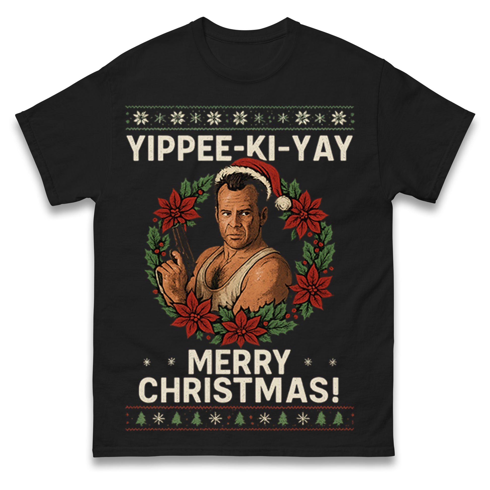 Yippee-Ki-Yy Merry Christmas T Shirt Tshirt Mens Womens Unisex Tops Tees XL