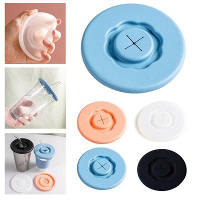 Coperchio in Silicone per Tazza Copertura per Bottiglia in Vetro per Bevande Coperchi Morbidi per Tazza Foro per Cannuccia 4 Coperture per Tazza per Bevande Colo X7G4