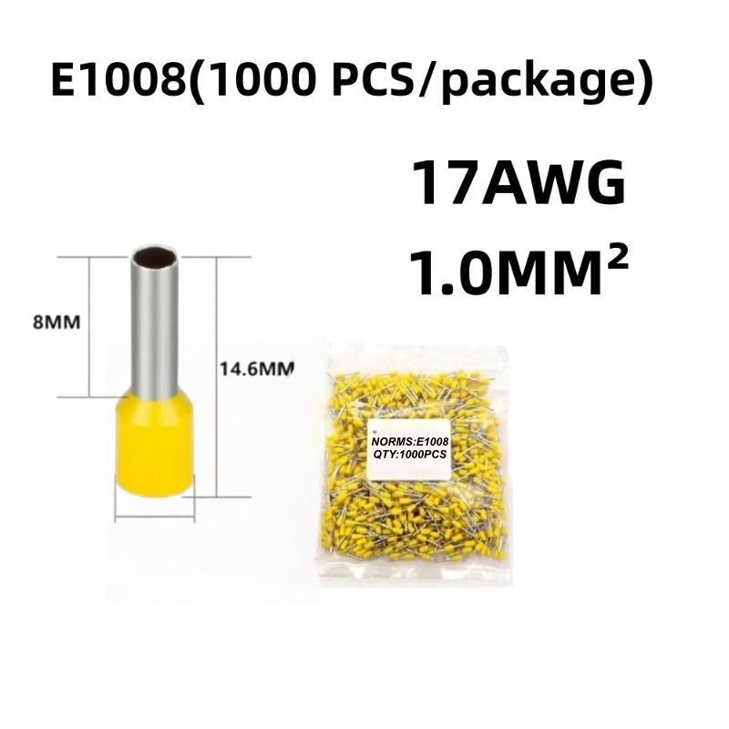 E0508 E7508 E1008 Tubular Crimp Terminals 1000pcs for Reliable Electrical Installations