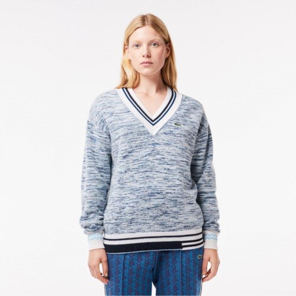 

Lacoste Женский теннисный свитер SV Neck [синий] 034