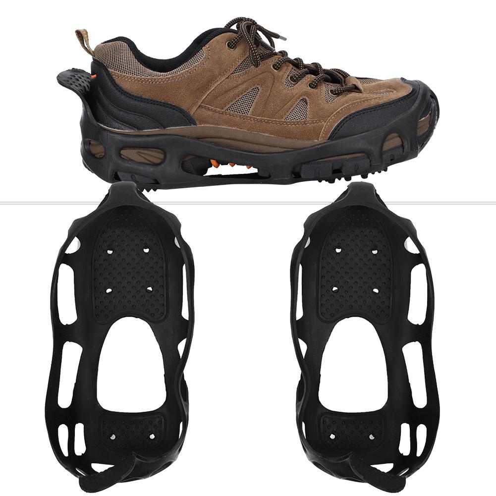 1 Pair Universal 24 Teeth Anti Slip Ice Cleat Shoe Grips Spikes Cleats Crampons for Hiking ClimbingL:39 42
