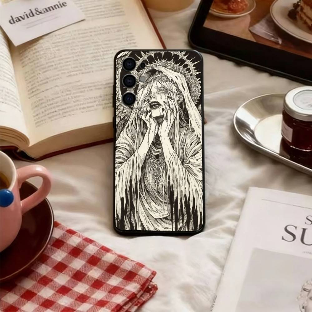 

Art Black Angels and Demons Phone Case Black Silicone Soft For Samsung S25,S24,S21,S22,S23,S30,Ultra,S20,Plus,Fe,Lite Samsung S23ULTRA5G