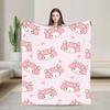 Kawaii My Melody Blanket Flannel Spring/Autumn Anime  Multifunction Warm Throw Blanket for Sofa Car Rug Piece