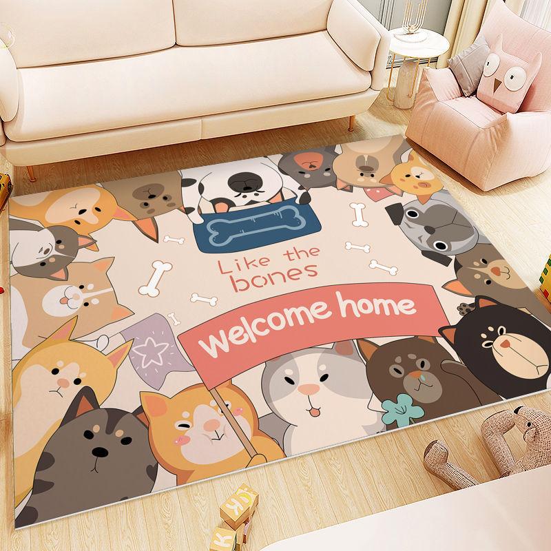 Ins Cartoon Bedroom Full of Bedside Carpet Household Baby Crawling Pad Living Room Children's Room Cute