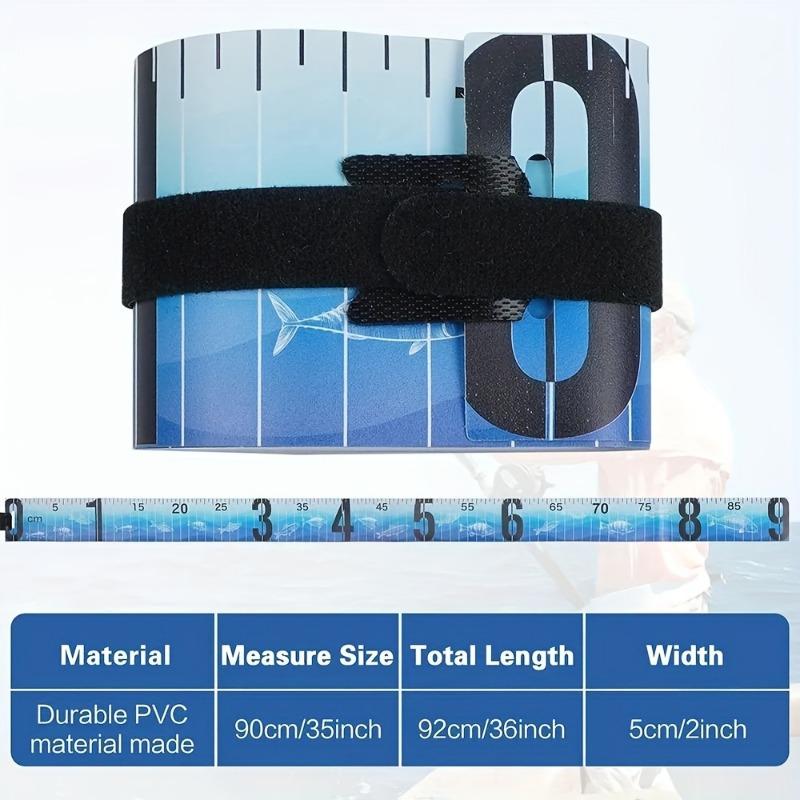 1PC Waterproof Foldable Fish Ruler - 35 Inches/90 Cm, Durable PVC Material, Essential Accessories for Fishing
