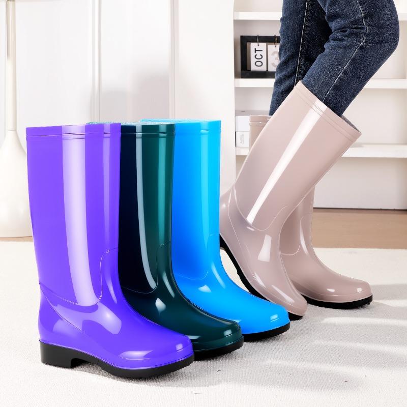 Fashion rain shoes women's adult medium and high rain boots women's 2 new waterproof and non-slip water shoes