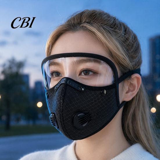Woodworking Protective Mask Cycling Face with Filter & Breathing Valve, Reusable Carbon Dust Adjustable Goggles, Lightweight Protection Shield