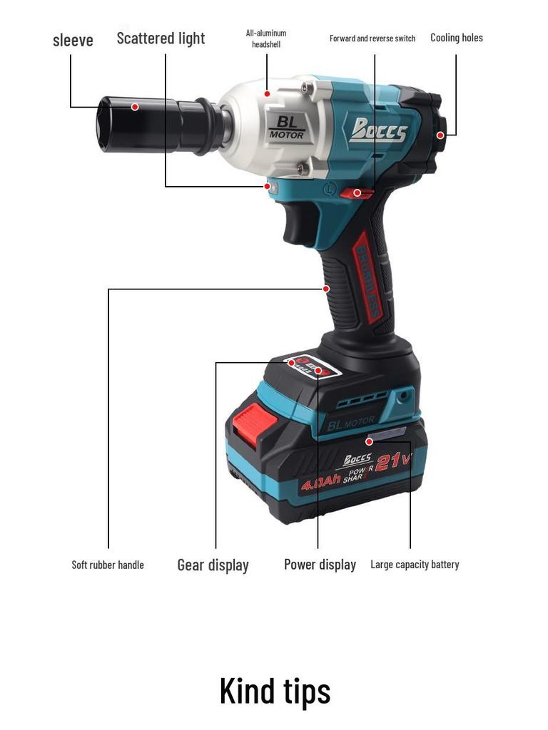 Cordless Multi-Functional Brushless Impact Wrench & Electric Screwdriver Set
