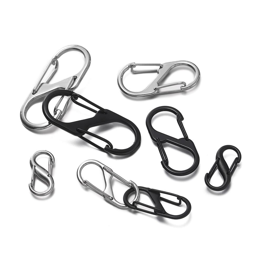 10pcs/lot Metal Lock Clip Keychain Multifunctional S Shaped Alloy Hanging Buckle For DIY Jewelry Outdoor Camping Hiking Travel