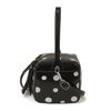 Versatile Elegant Women Polka Dot Handbag Magic Box Shape Zipper Closure Clutch Bag Soft Leather Square Bag
