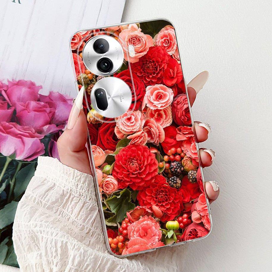 For OPPO Reno 11 Pro 5G Case CPH2607 New Fashion Flower Butterfly Silicone Clear Soft Phone Case On OPPO Reno11 5G CPH2599 Funda