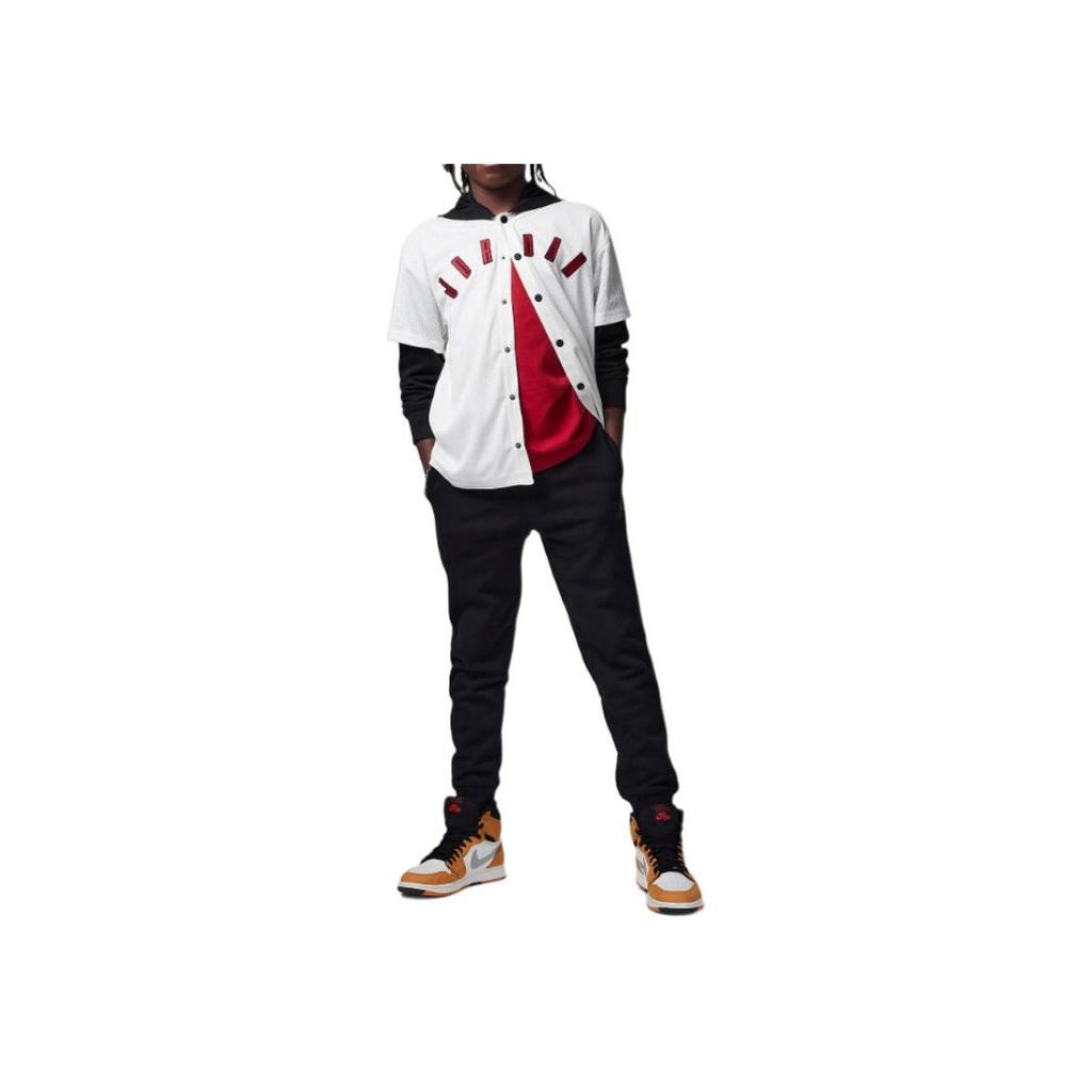 Jordan Flight MJ Lace Smooth Soft Comfortable Solid Color Simple Casual Pants Kids Bottoms Black HQ7153-010