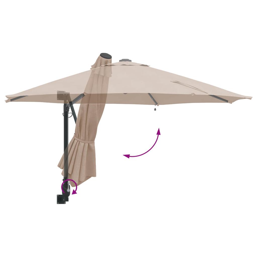 Garden Sun Umbrella Taupe 248 X 248 X 148 Cm