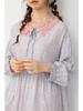 Women's Floral Print Lace-up Doll Collar Cotton Linen Long Sleeve Loose Plus Size Spring Dress