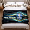 Sheffield Wednesday FC Printed Flannel Blanket Custom Name Text Soft Warm Throw For Bedroom Holiday Gift